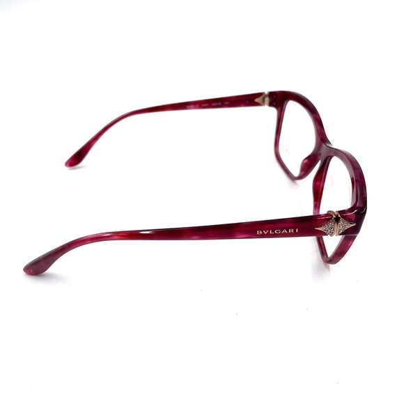 Bvlgari Cat Eye Eyeglasses Cherry Marble 4080-B Acetate‎ Full Rim Frames Women\'s main image 9